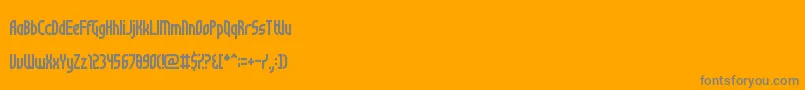NotSureIfWeirdOrJustRegular-fontti – harmaat kirjasimet oranssilla taustalla