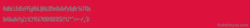 フォントNotSureIfWeirdOrJustRegular – 赤い背景に灰色の文字