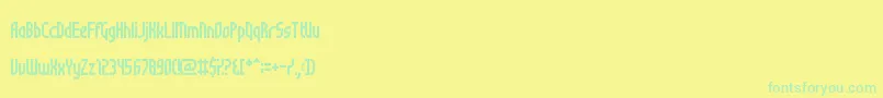 フォントNotSureIfWeirdOrJustRegular – 黄色い背景に緑の文字