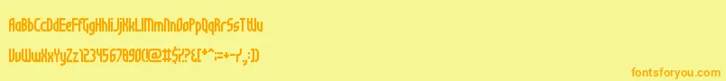 NotSureIfWeirdOrJustRegular-fontti – oranssit fontit keltaisella taustalla
