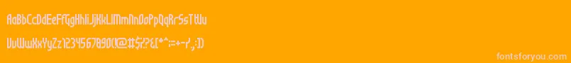 NotSureIfWeirdOrJustRegular-fontti – vaaleanpunaiset fontit oranssilla taustalla