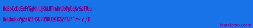 Fonte NotSureIfWeirdOrJustRegular – fontes roxas em um fundo azul