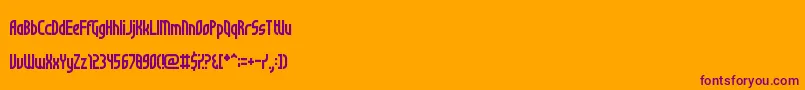 Шрифт NotSureIfWeirdOrJustRegular – фиолетовые шрифты на оранжевом фоне