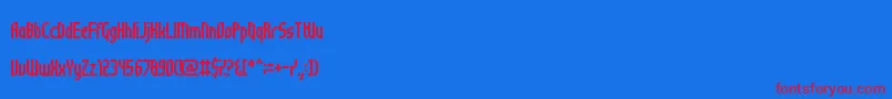 フォントNotSureIfWeirdOrJustRegular – 赤い文字の青い背景