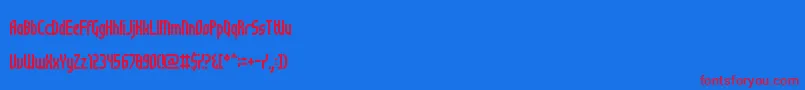 NotSureIfWeirdOrJustRegular Font – Red Fonts on Blue Background