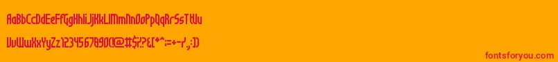 フォントNotSureIfWeirdOrJustRegular – オレンジの背景に赤い文字