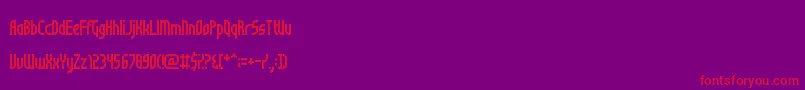フォントNotSureIfWeirdOrJustRegular – 紫の背景に赤い文字