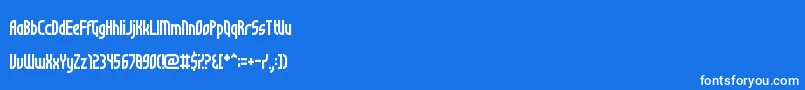 Czcionka NotSureIfWeirdOrJustRegular – białe czcionki na niebieskim tle