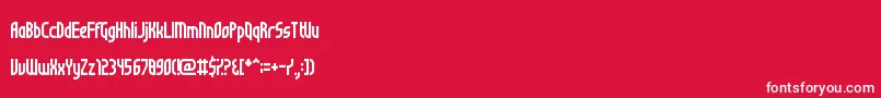 フォントNotSureIfWeirdOrJustRegular – 赤い背景に白い文字