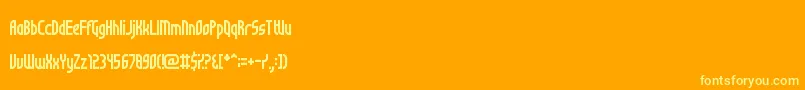 Шрифт NotSureIfWeirdOrJustRegular – жёлтые шрифты на оранжевом фоне
