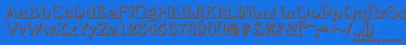 VeronashadowMediumRegular-Schriftart – Braune Schriften auf blauem Hintergrund