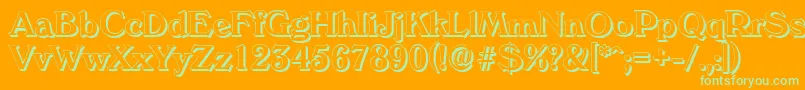 VeronashadowMediumRegular Font – Green Fonts on Orange Background