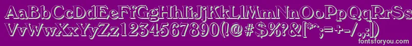 VeronashadowMediumRegular Font – Green Fonts on Purple Background