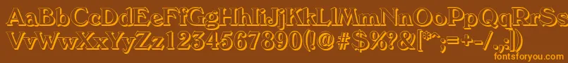 VeronashadowMediumRegular Font – Orange Fonts on Brown Background