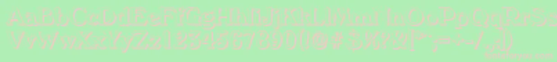 VeronashadowMediumRegular-fontti – vaaleanpunaiset fontit vihreällä taustalla