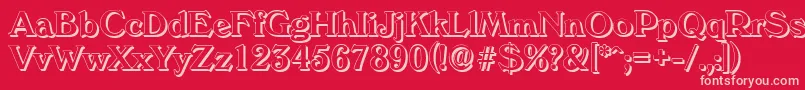 VeronashadowMediumRegular-Schriftart – Rosa Schriften auf rotem Hintergrund