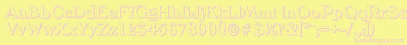 VeronashadowMediumRegular Font – Pink Fonts on Yellow Background