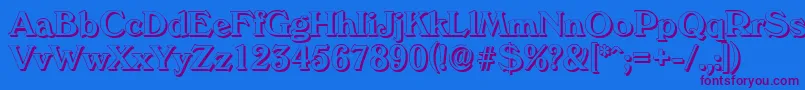 VeronashadowMediumRegular Font – Purple Fonts on Blue Background