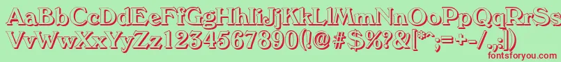 VeronashadowMediumRegular Font – Red Fonts on Green Background