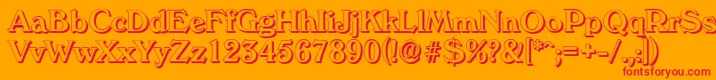 VeronashadowMediumRegular Font – Red Fonts on Orange Background