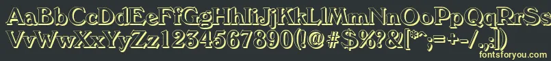 VeronashadowMediumRegularフォントについての詳細 フォントVeronashadowMediumRegular – 黒い背景に黄色の文字