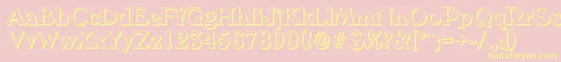 VeronashadowMediumRegular-fontti – keltaiset fontit vaaleanpunaisella taustalla