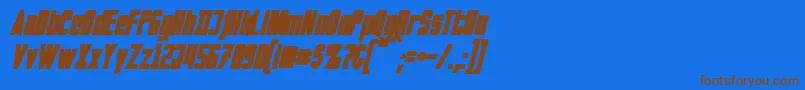 InvadersBoldItalic Font – Brown Fonts on Blue Background