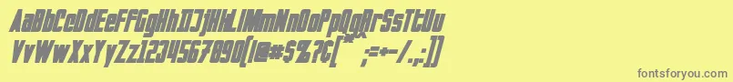 InvadersBoldItalic Font – Gray Fonts on Yellow Background