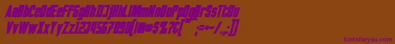 InvadersBoldItalic Font – Purple Fonts on Brown Background