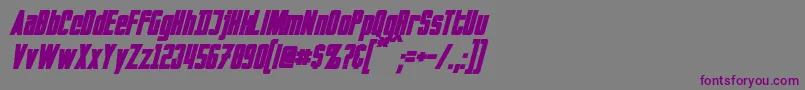 InvadersBoldItalic Font – Purple Fonts on Gray Background