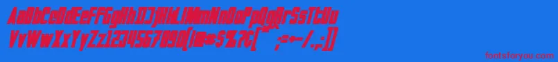 InvadersBoldItalic Font – Red Fonts on Blue Background