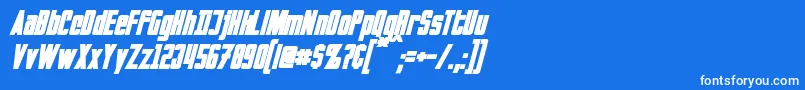 InvadersBoldItalic Font – White Fonts on Blue Background