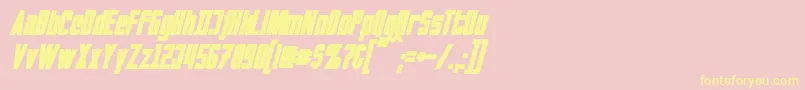 InvadersBoldItalic Font – Yellow Fonts on Pink Background