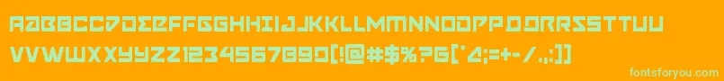 Navycadetcond Font – Green Fonts on Orange Background