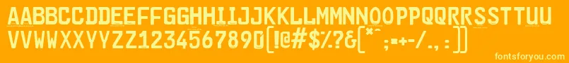 Шрифт Cargoplaindemo – жёлтые шрифты на оранжевом фоне