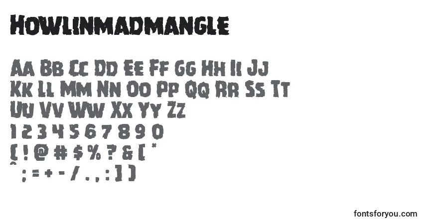 Schriftart Howlinmadmangle – Alphabet, Zahlen, spezielle Symbole