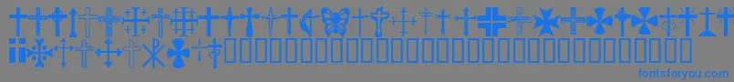 Chric-Schriftart – Blaue Schriften auf grauem Hintergrund