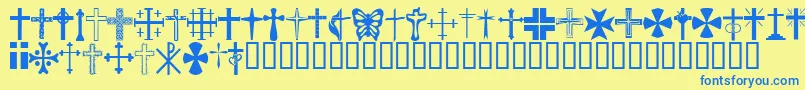 Chric Font – Blue Fonts on Yellow Background