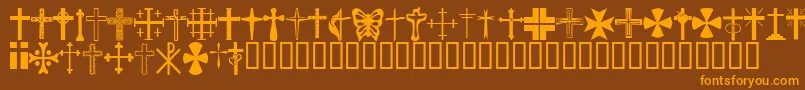 Шрифт Chric – оранжевые шрифты на коричневом фоне