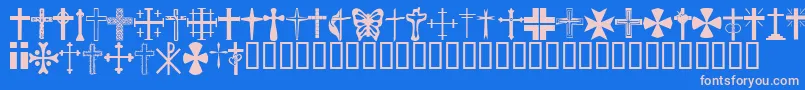fuente Chric – Fuentes Rosadas Sobre Fondo Azul