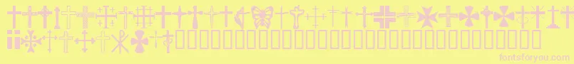 fuente Chric – Fuentes Rosadas Sobre Fondo Amarillo