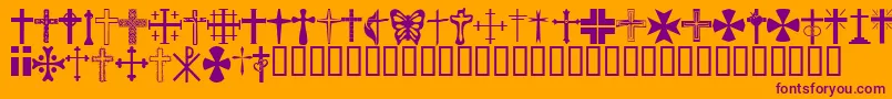 フォントChric – オレンジの背景に紫のフォント