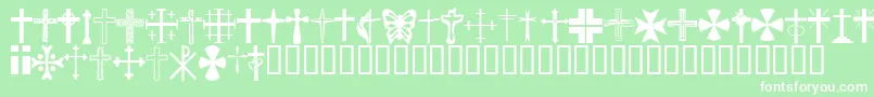 Fonte Chric – fontes brancas em um fundo verde