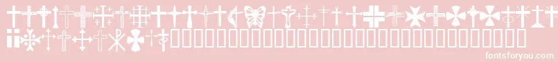 Chric-Schriftart – Weiße Schriften auf rosa Hintergrund