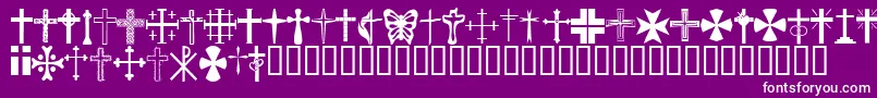 Chric-fontti – valkoiset fontit violetilla taustalla