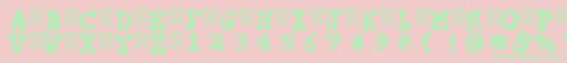 TipocarimbadoRegular Font – Green Fonts on Pink Background