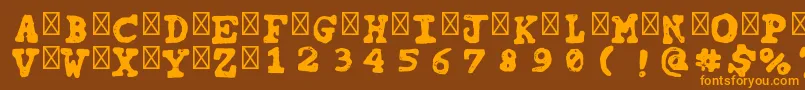 TipocarimbadoRegular Font – Orange Fonts on Brown Background