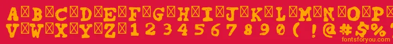 TipocarimbadoRegular Font – Orange Fonts on Red Background