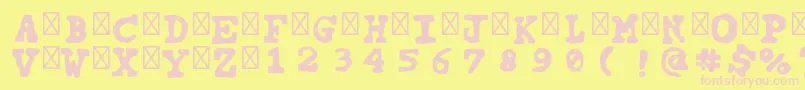 TipocarimbadoRegular Font – Pink Fonts on Yellow Background