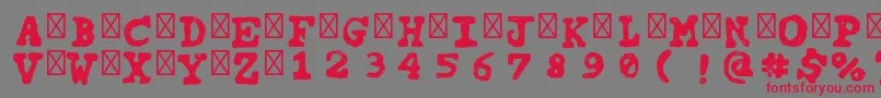 TipocarimbadoRegular Font – Red Fonts on Gray Background